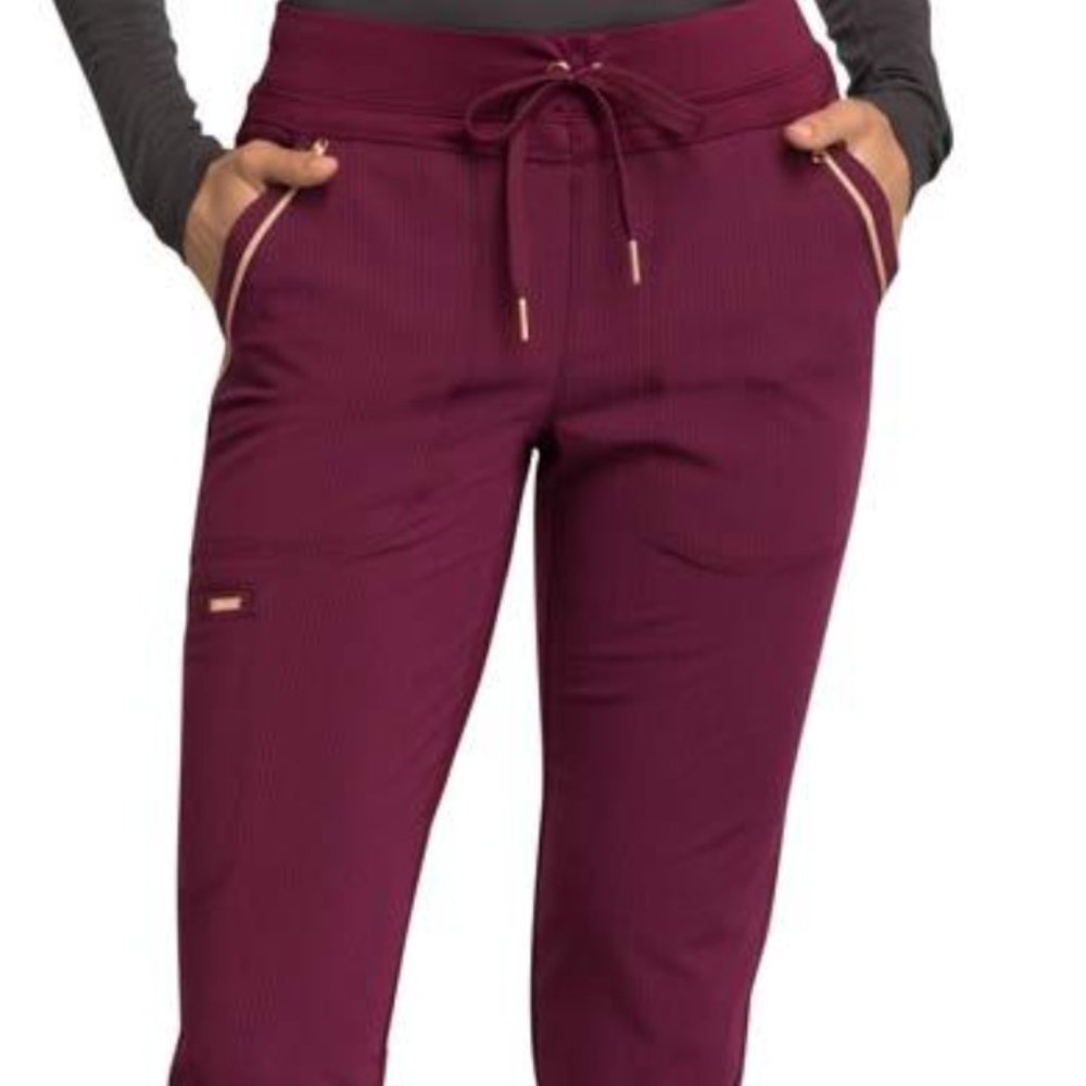 Cherokee Statement Slim Taper Scrub Pant Plum